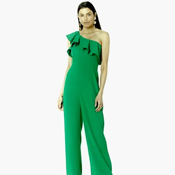 Lilly Pulitzer Pants - Lilly Pulitzer ruffled one-shoulder wide leg jumpsuit